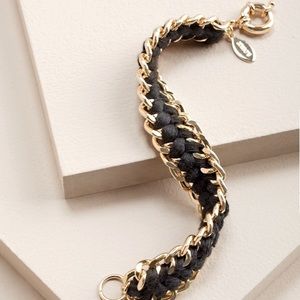 Black & Goldtone Braided Bracelet